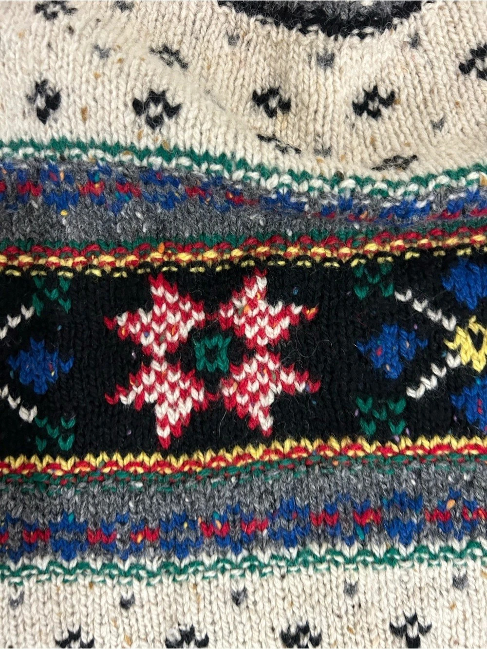 Vintage The Limited The America Collection Hand Knit Wool Nordic Sweater - Picture 4 of 5